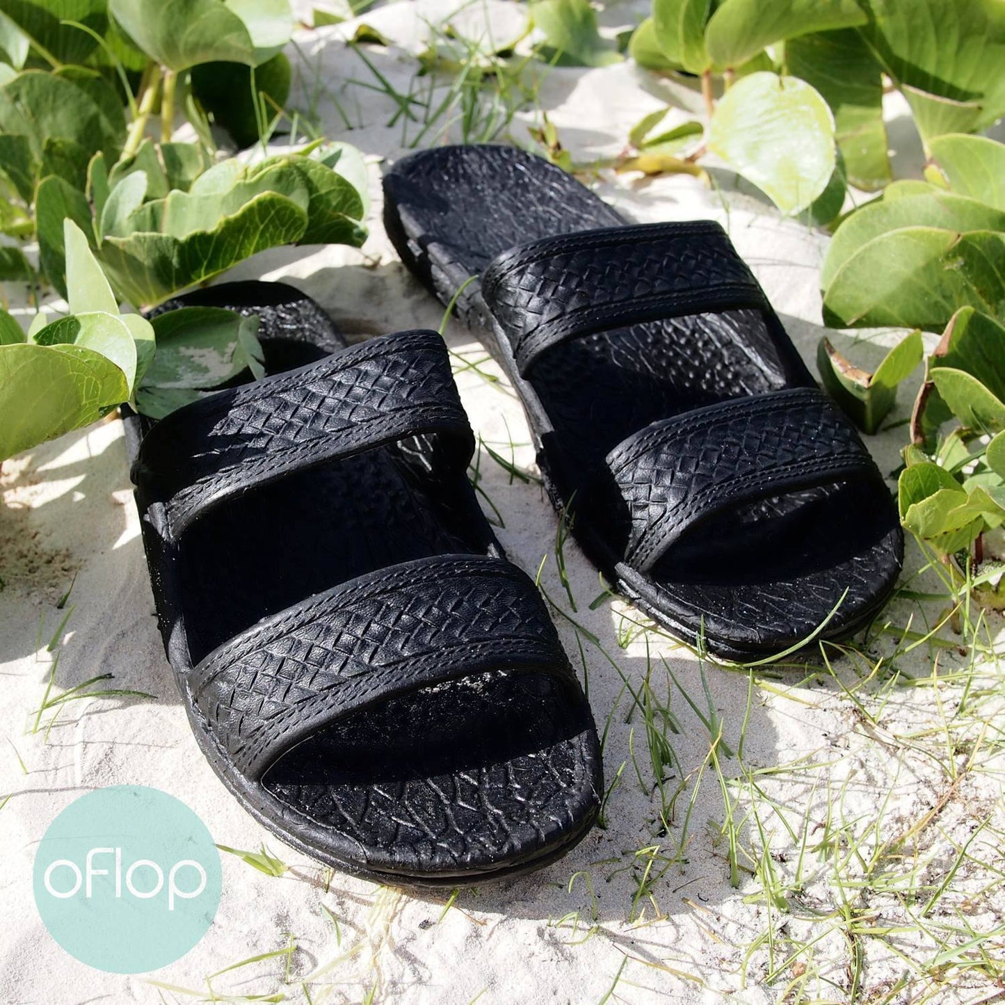 Sandals - Black Jandals -- Pali Hawaii Hawaiian Jesus Sandals