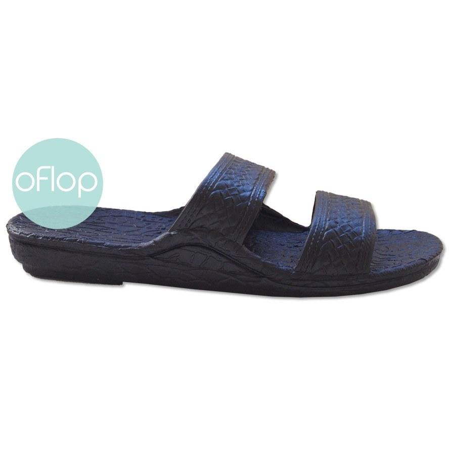 Sandals - Black Jandals -- Pali Hawaii Hawaiian Jesus Sandals