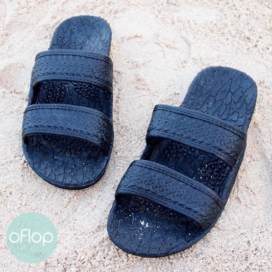 Sandals - Black Kids Jandals -- Pali Hawaii Hawaiian Jesus Sandals