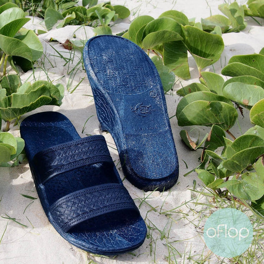 Sandals - Navy Blue Jandals -- Pali Hawaii Hawaiian Jesus Sandals