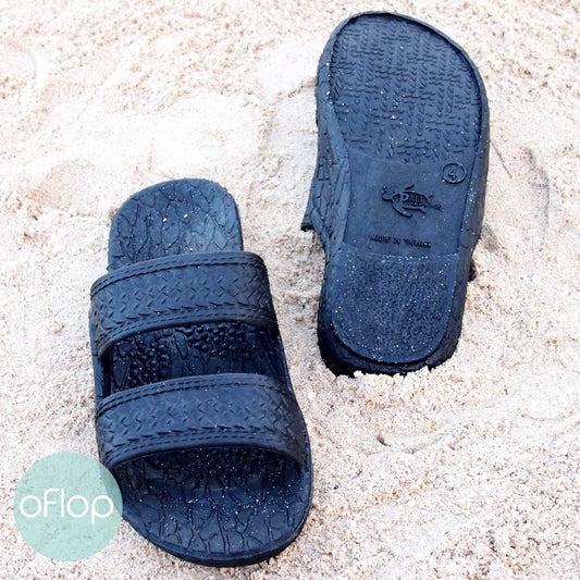 Sandals - Black Kids Jandals -- Pali Hawaii Hawaiian Jesus Sandals