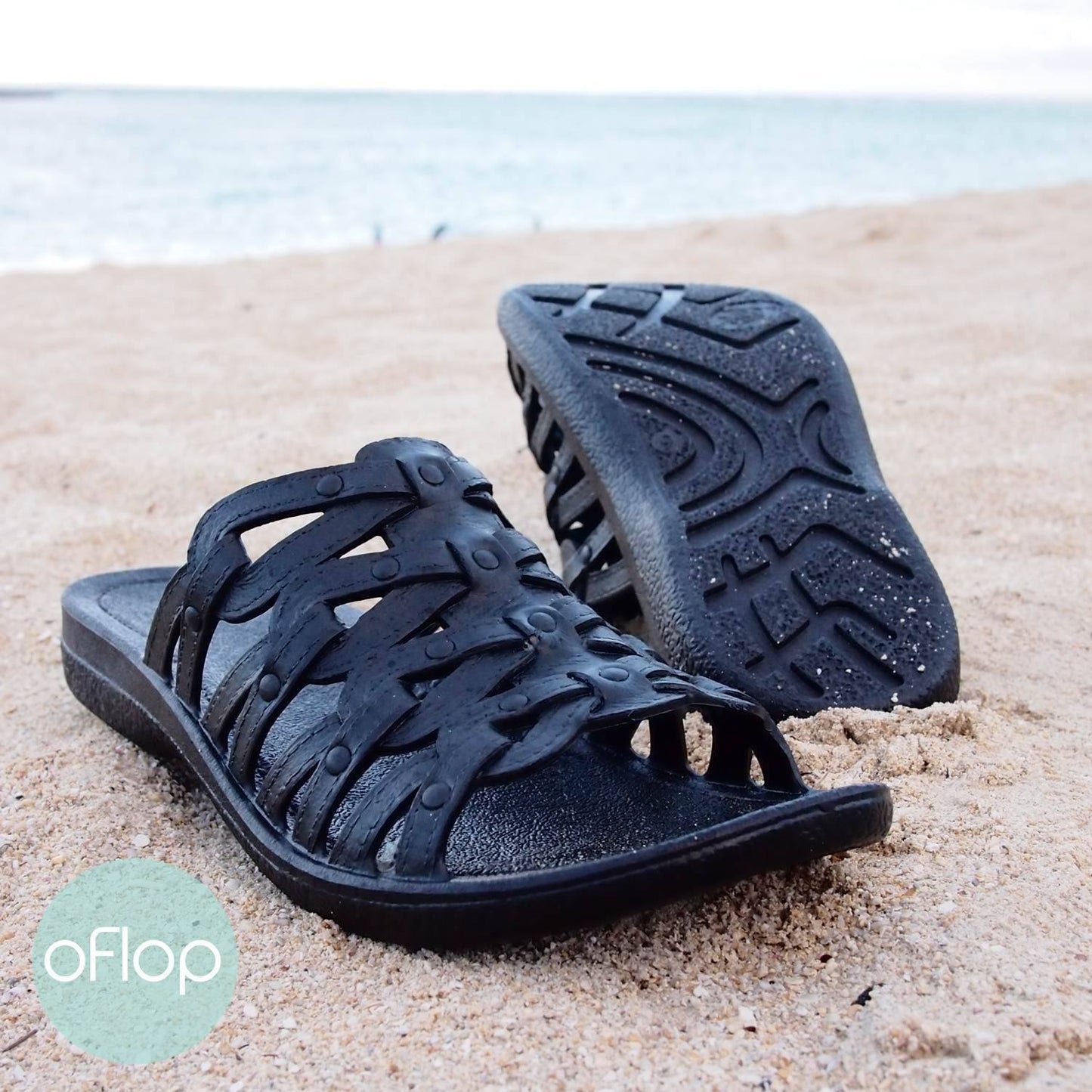 Sandals - Black Tia Jandals -- Pali Hawaii Hawaiian Jesus Sandals
