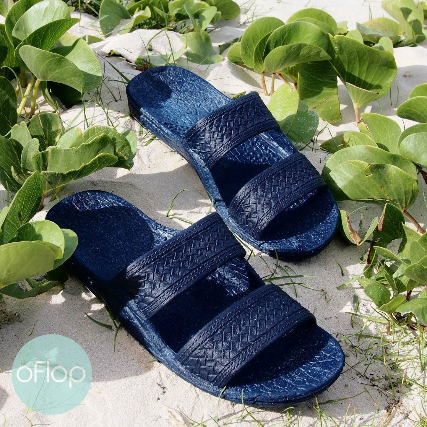 Sandals - Navy Blue Jandals -- Pali Hawaii Hawaiian Jesus Sandals