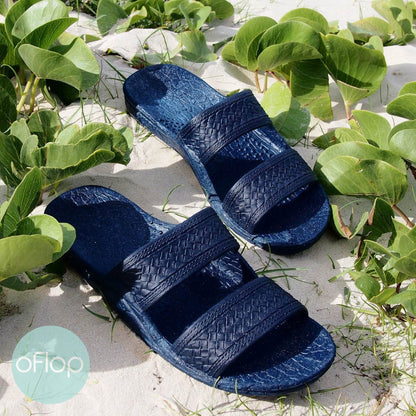 Sandals - Navy Blue Jandals -- Pali Hawaii Hawaiian Jesus Sandals