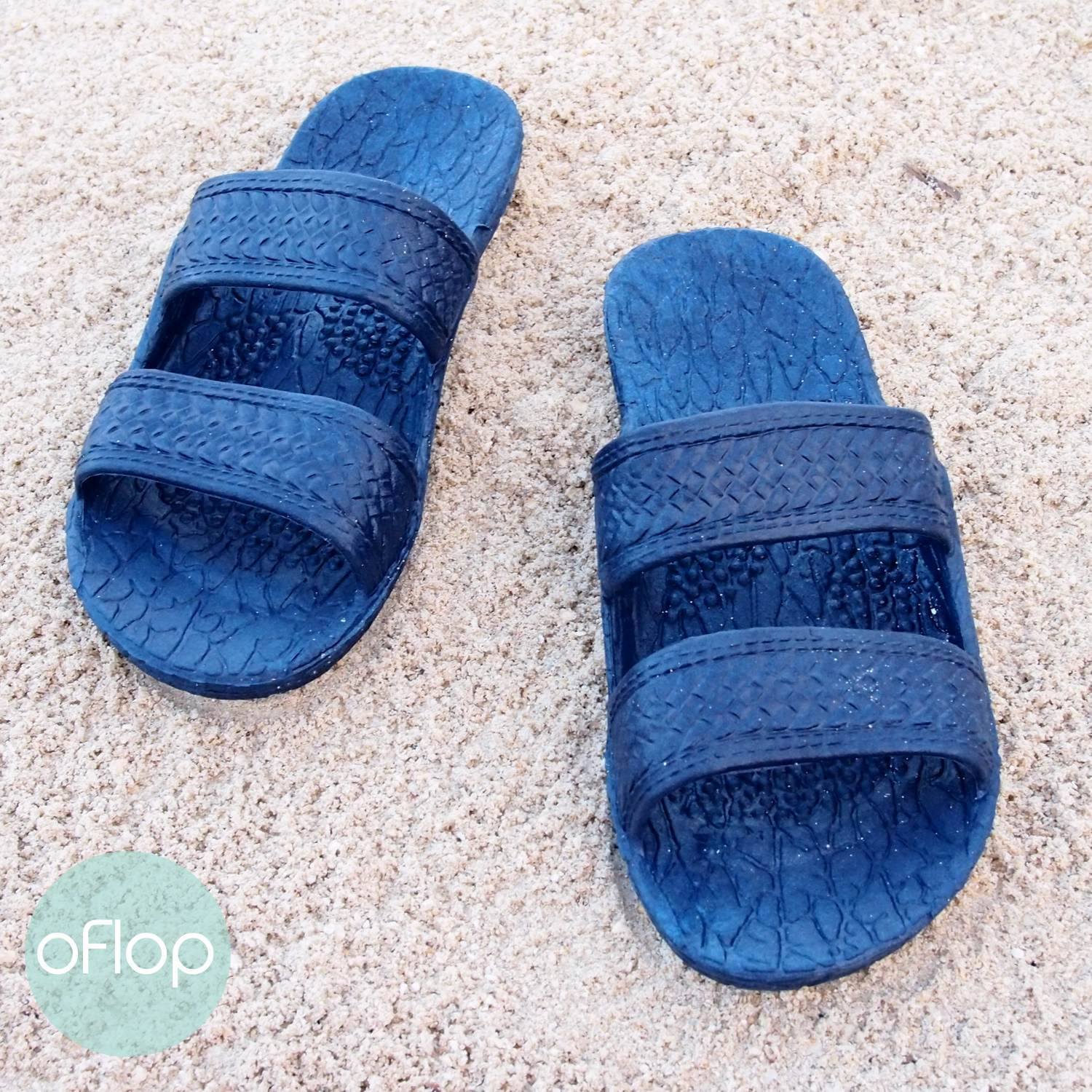 Navy Blue Kids Jandals ®-- Pali Hawaii Hawaiian Jesus Sandals – oFlop