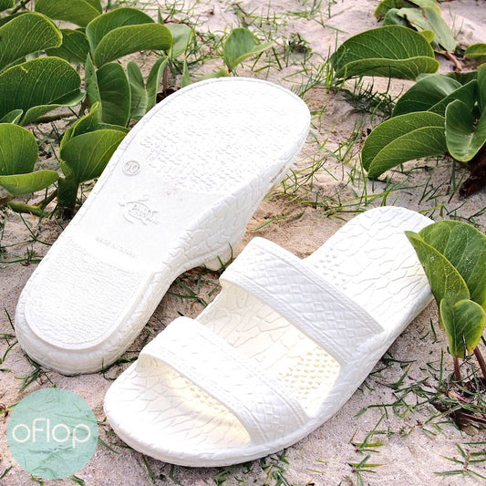 Sandals - White Jandals -- Pali Hawaii Hawaiian Jesus Sandals